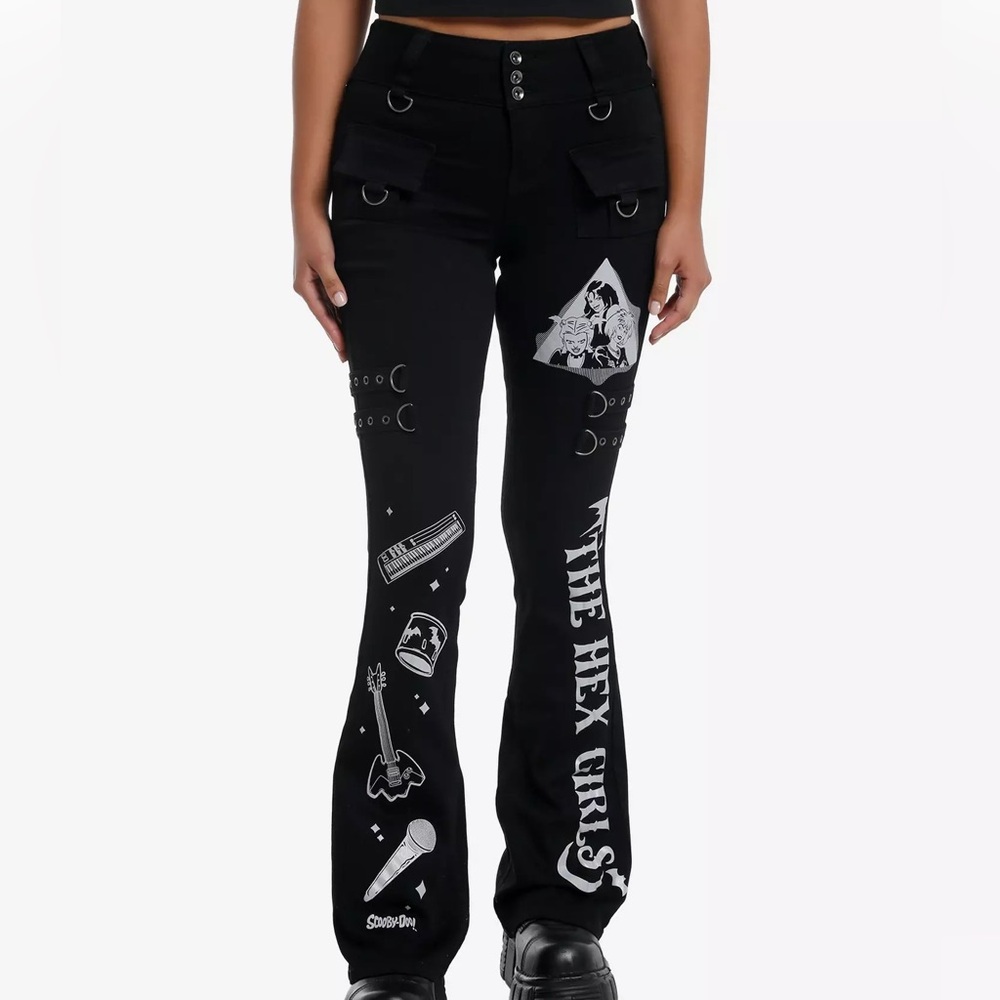 Scooby-Doo! The Hex Grommet‎ Strap Bootcut Denim Pants Hot Topic